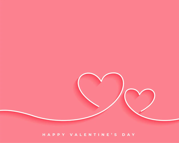 Free Vector | Happy valentines day line heart card design