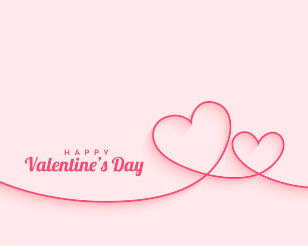 Free Vector | Happy valentines day minimal line hearts