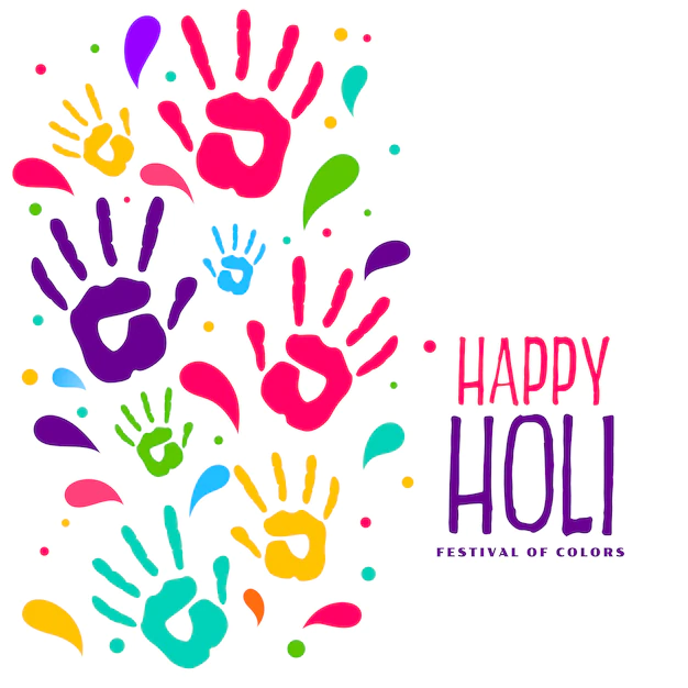 Free Vector | Hapy holi colorful hand prints background