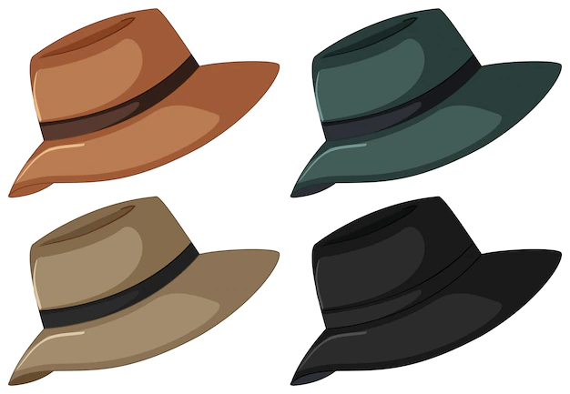 Free Vector | Hats in four color