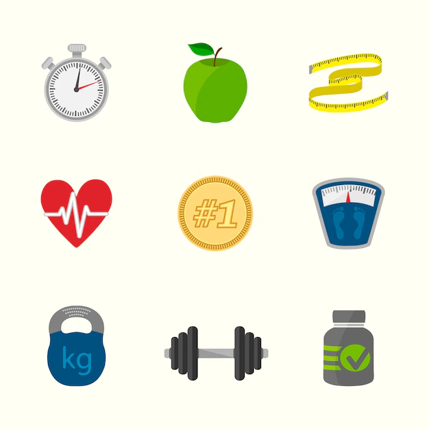Free Vector | Healthy lifestyle icons collection