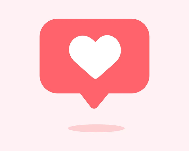 Free Vector | Heart shape social media notification icon in speech bubbles vector illustration