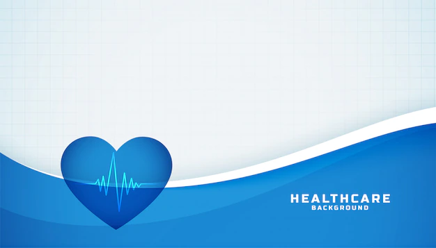 Free Vector | Heart with cardiograph line medical blue background