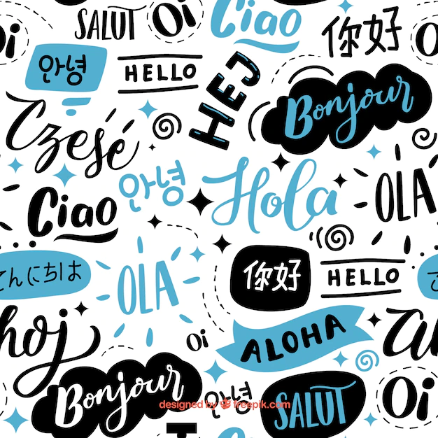 Free Vector | Hello words pattern in differente languages
