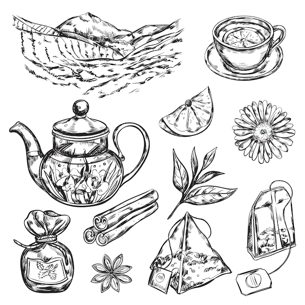 Free Vector | Herbal tea teapot