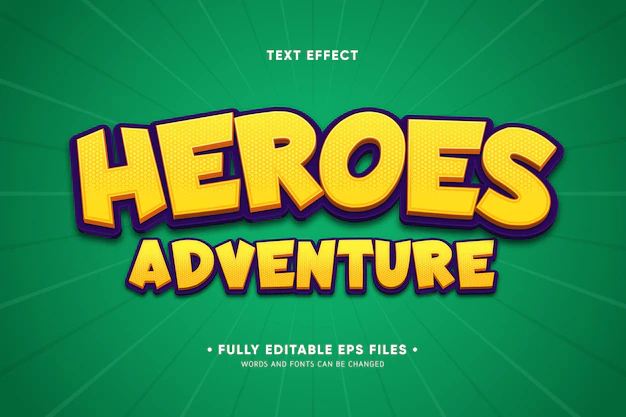 Free Vector | Heroes adventure text effect