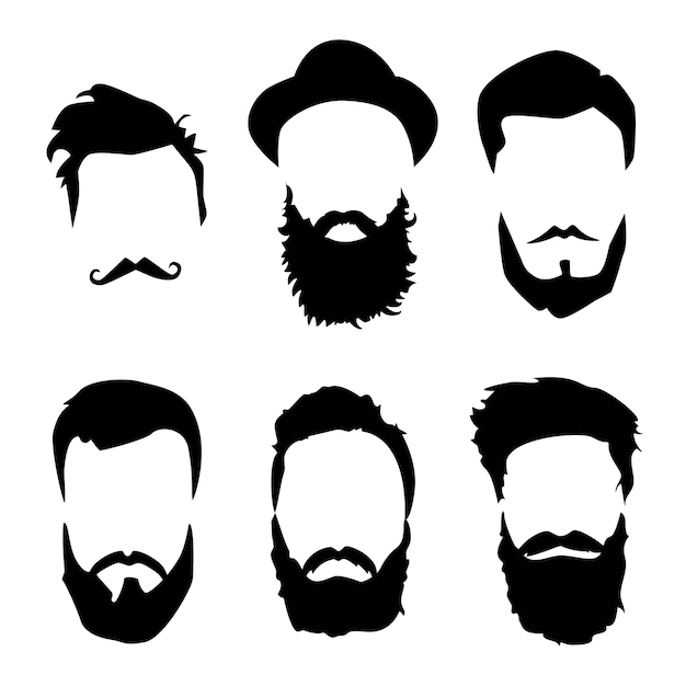 Free Vector | Hipster hair and beards set fashion bearded man