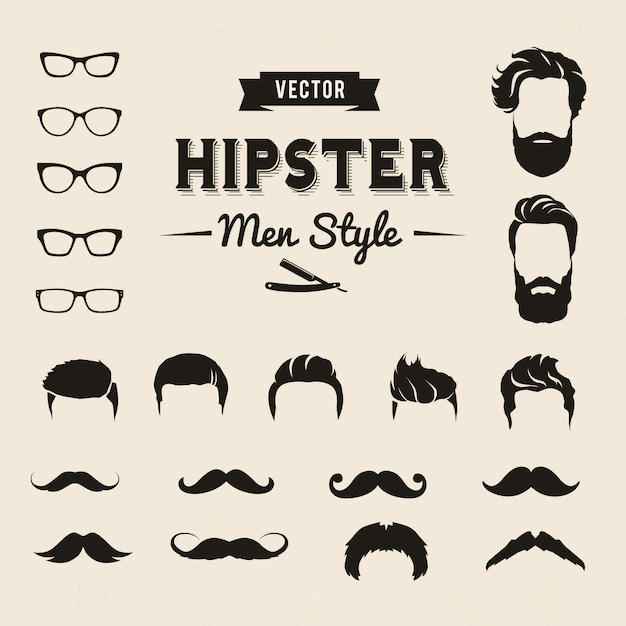 Free Vector | Hipster men elements