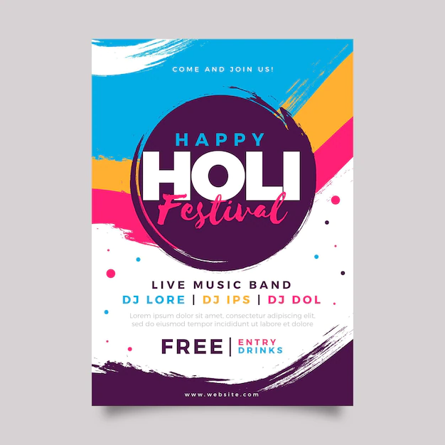 Free Vector | Holi festival poster template