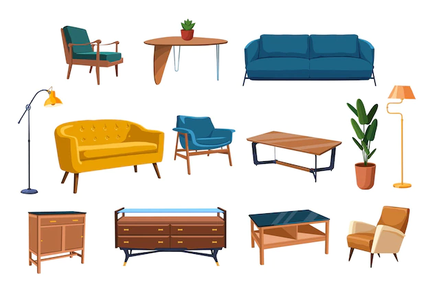 Free Vector | Home furniture set.