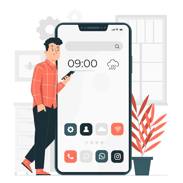 Free Vector | Home screen concept illustration