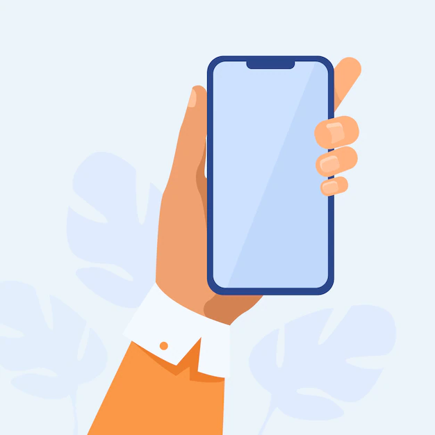 Free Vector | Human hand holding mobile phone
