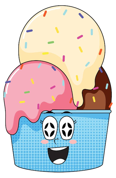 Free Vector | Ice cream cartoon character on white background