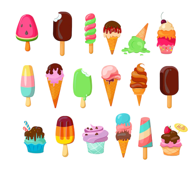 Free Vector | Ice cream set