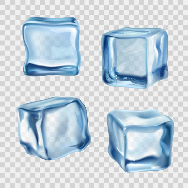 Free Vector | Ice cubes blue transparent