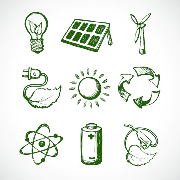 Free Vector | Icons about ecology, hand drawn