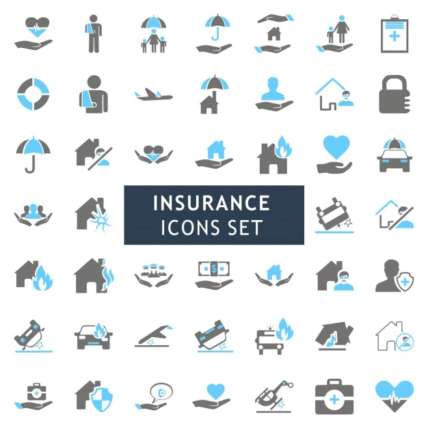 Free Vector | Icons set about insurance