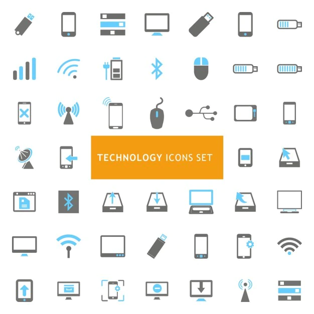 Free Vector | Icons set about technological elements