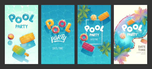 Free Vector | Illustrated creative swimming pool stories