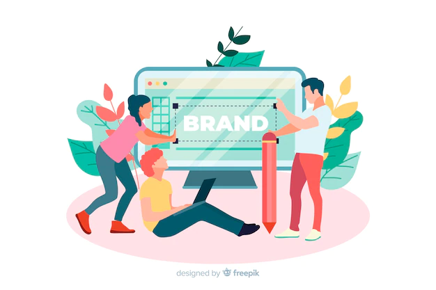 Free Vector | Illustration for landing page with brand concept