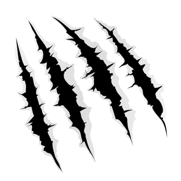 Free Vector | Illustration of a monster claw or hand scratch or rip through white background