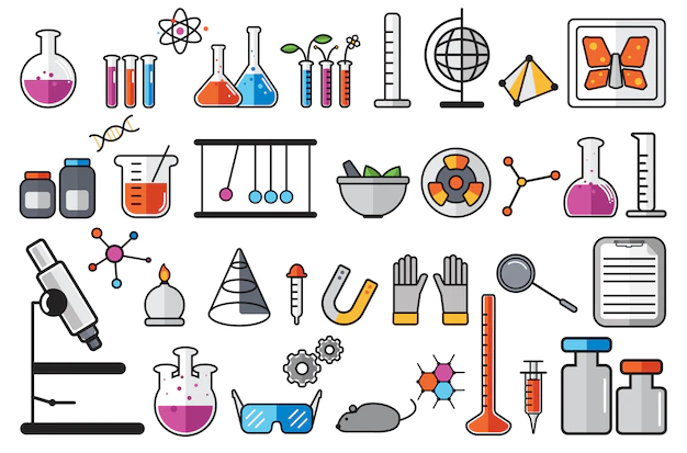 Free Vector | Illustration of chemistry laboratory instruments set