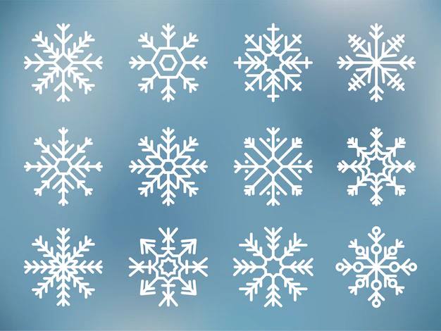 Free Vector | Illustration of cute snowflake icons