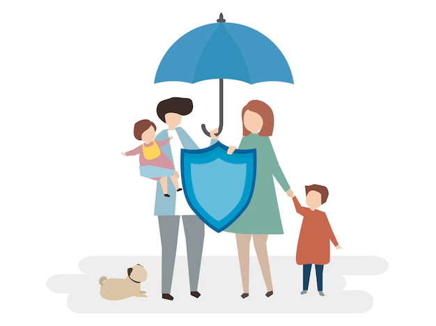 Free Vector | Illustration of family life insurance