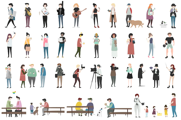 Free Vector | Illustration of human hobbies and activities