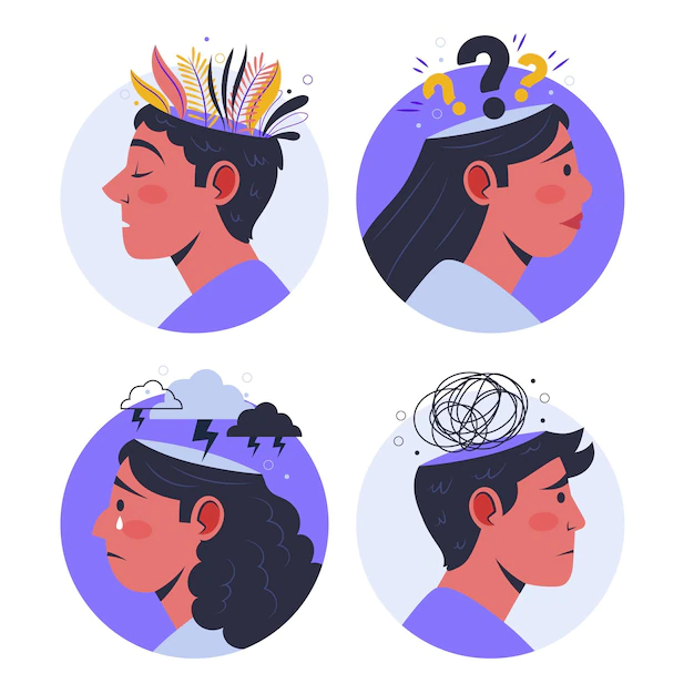 Free Vector | Illustration of people with mental health problems
