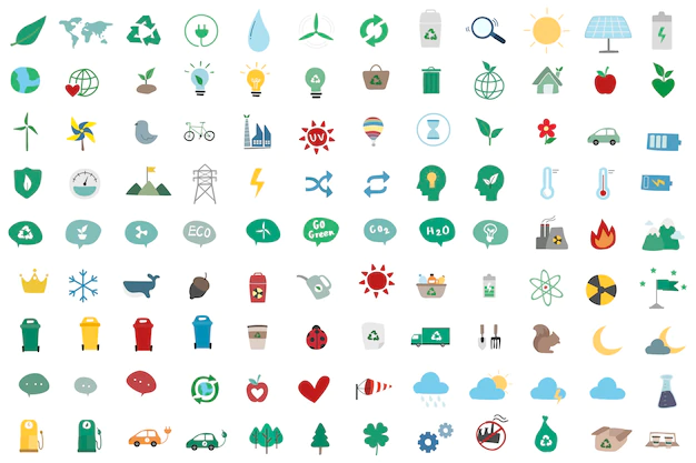 Free Vector | Illustration set of environmentally icons