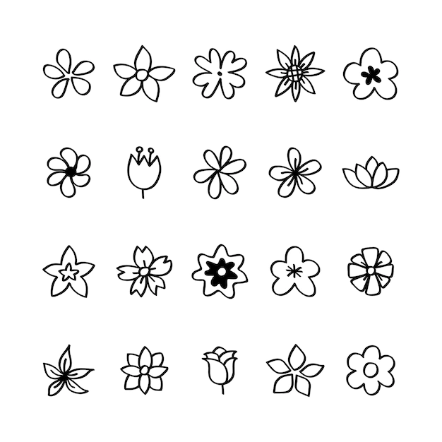 Free Vector | Illustration set of flower icons