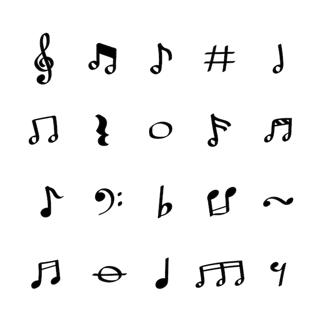 Free Vector | Illustration set of music note icons