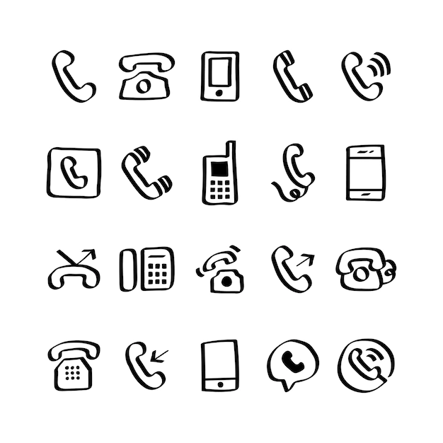Free Vector | Illustration set of phone icons