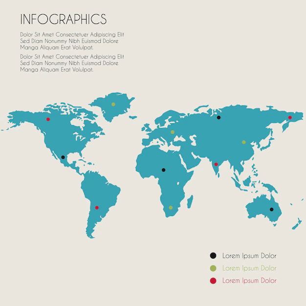 Free Vector | Infographic template of world map