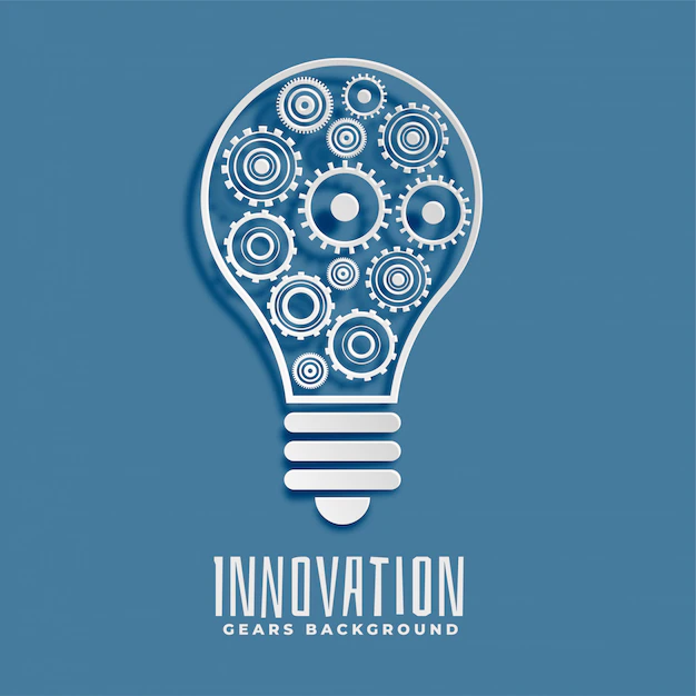 Free Vector | Innovation and idea bub and gears background