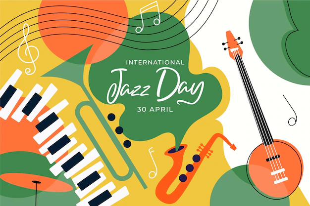 Free Vector | International jazz day illustration with musical instruments