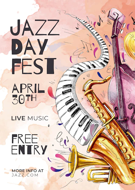 Free Vector | International jazz day template
