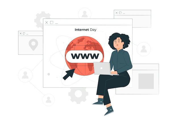 Free Vector | Internet day concept illustration