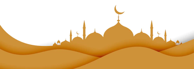 Free Vector | Islamic with mosque in paper style design