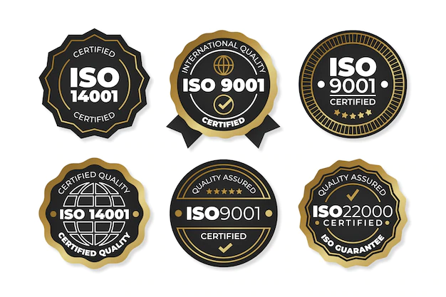 Free Vector | Iso certification badge collection