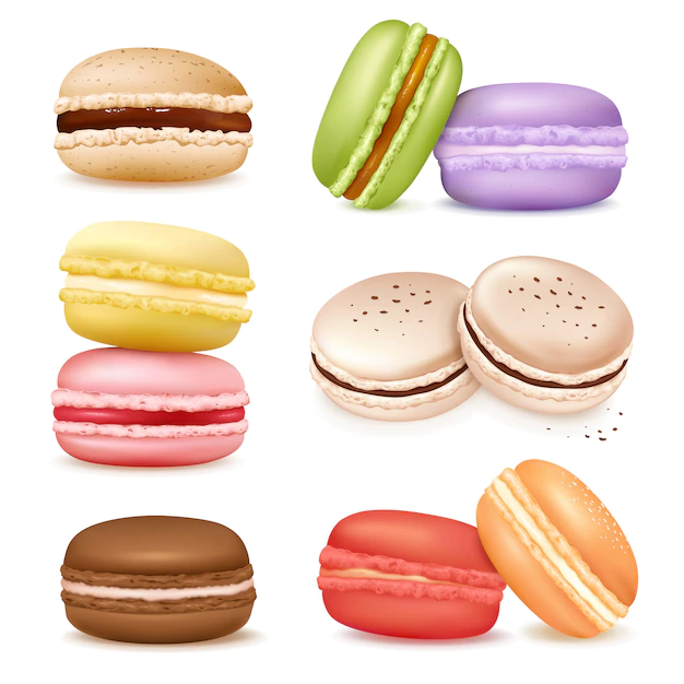 Free Vector | Isolated macaroon goods set