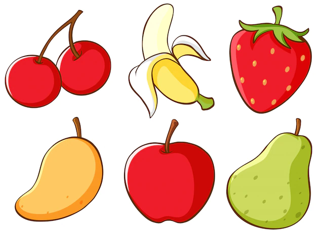 Free Vector | Isolated set of fruits