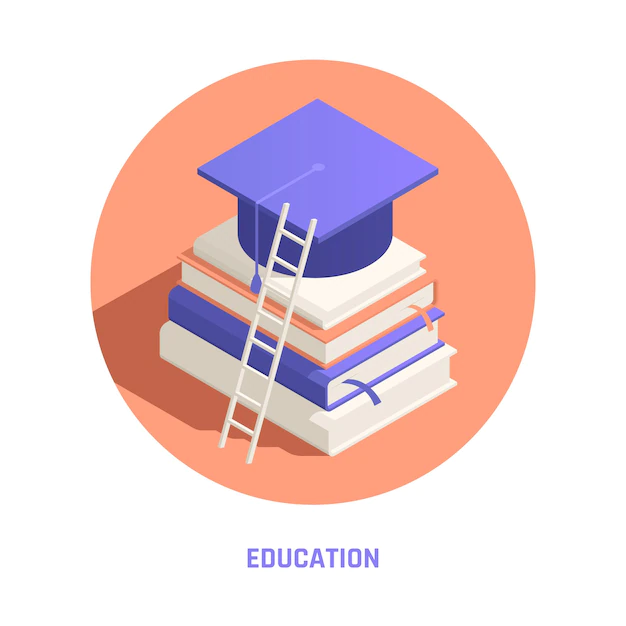 Free Vector | Isometric education illustration with books