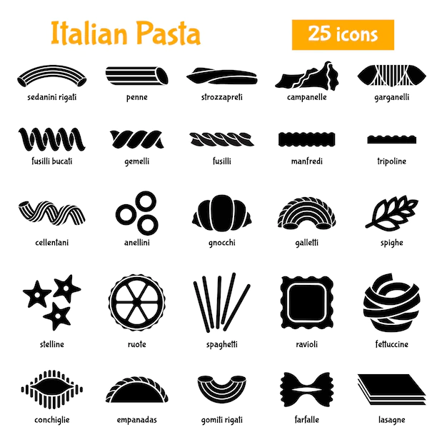 Free Vector | Italian pasta assortment and title