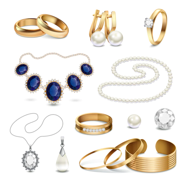 Free Vector | Jewelry accessories realistic set