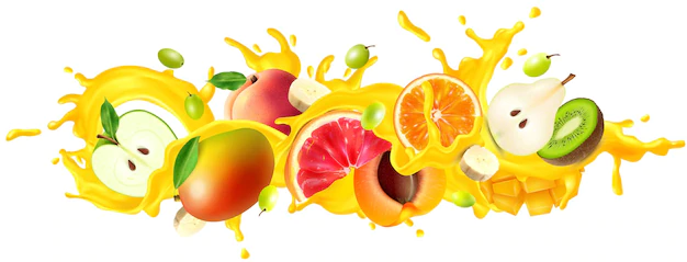 Free Vector | Juice spray and fruit illustration