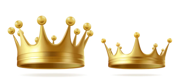 Free Vector | King or queen golden crowns