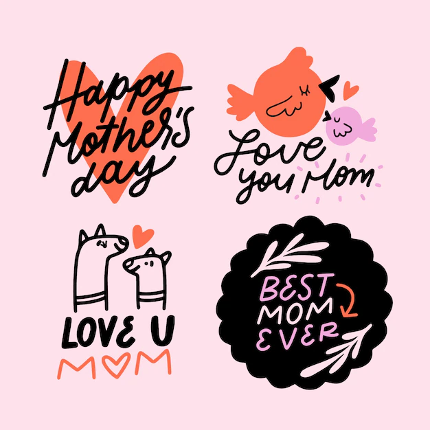 Free Vector | Label collection with mothers day theme