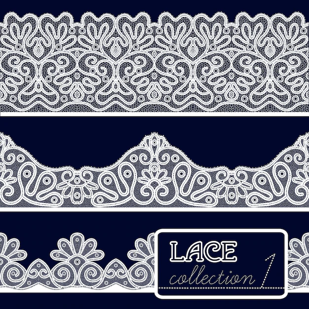 Free Vector | Lace patterns set